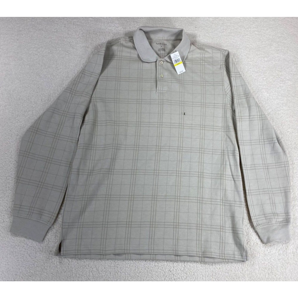 NWT VanHeusen‎ Men's Size Large Tan Soft Long Sleeve Shirt